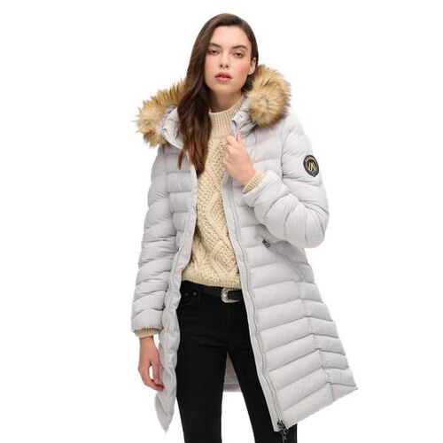 Superdry Fuji Faux Fur Hood Mid Length